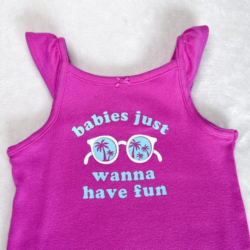 Carter's One Piece Romper | Baby Girls | 12 Months | Pink | Sleeveless